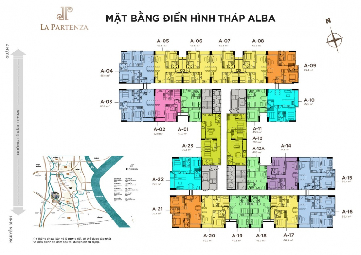 mặt bằng căn hộ la partenza nhà bè 3