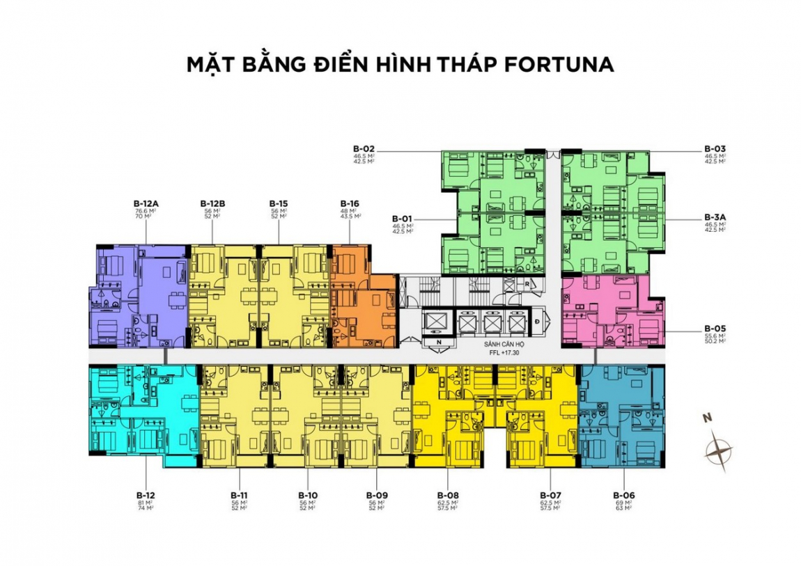 mặt bằng căn hộ la partenza nhà bè 2