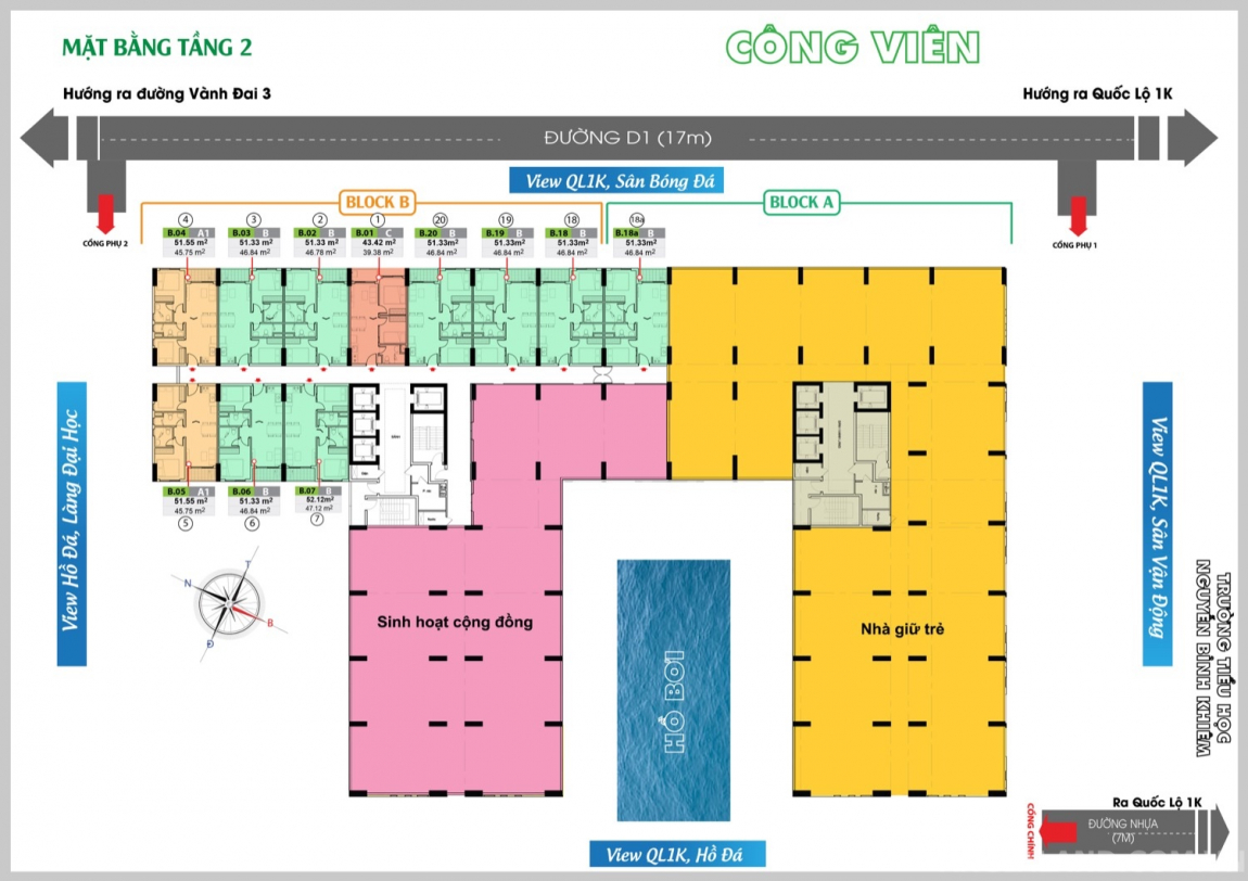 mặt bằng tổng thể căn hộ bcons green view 2