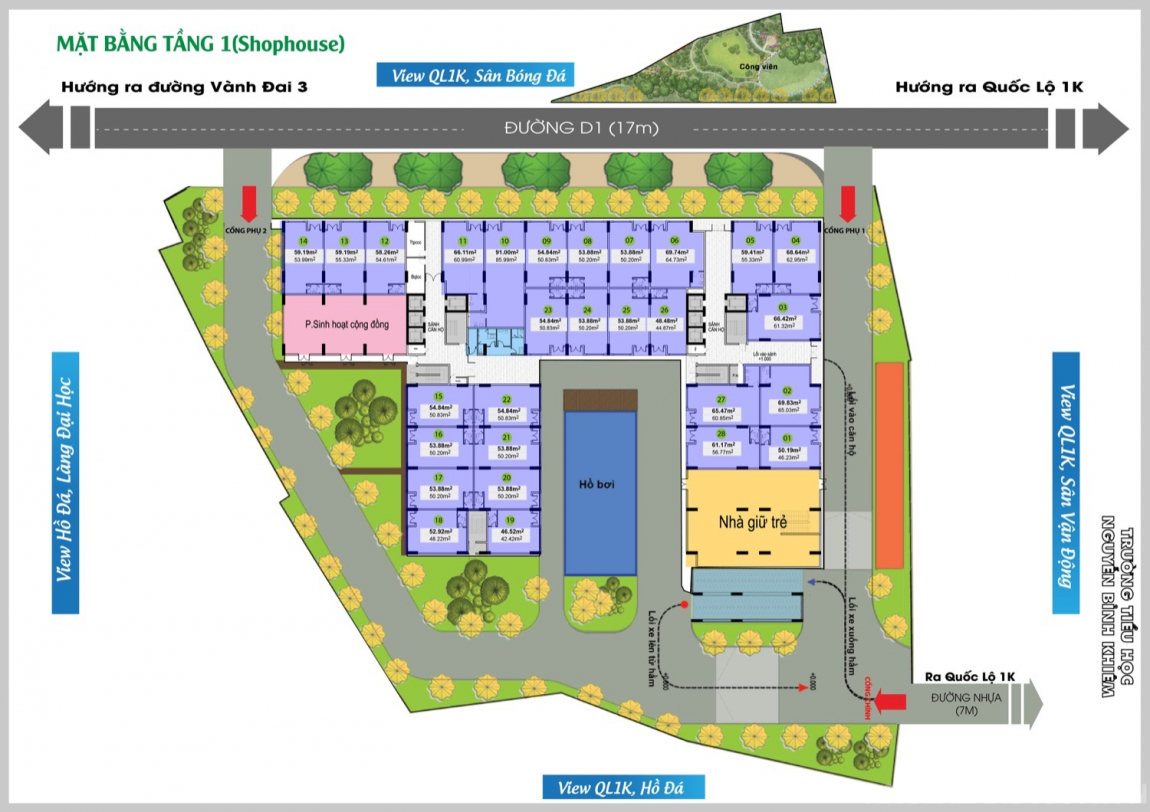 mặt bằng tổng thể căn hộ bcons green view 1