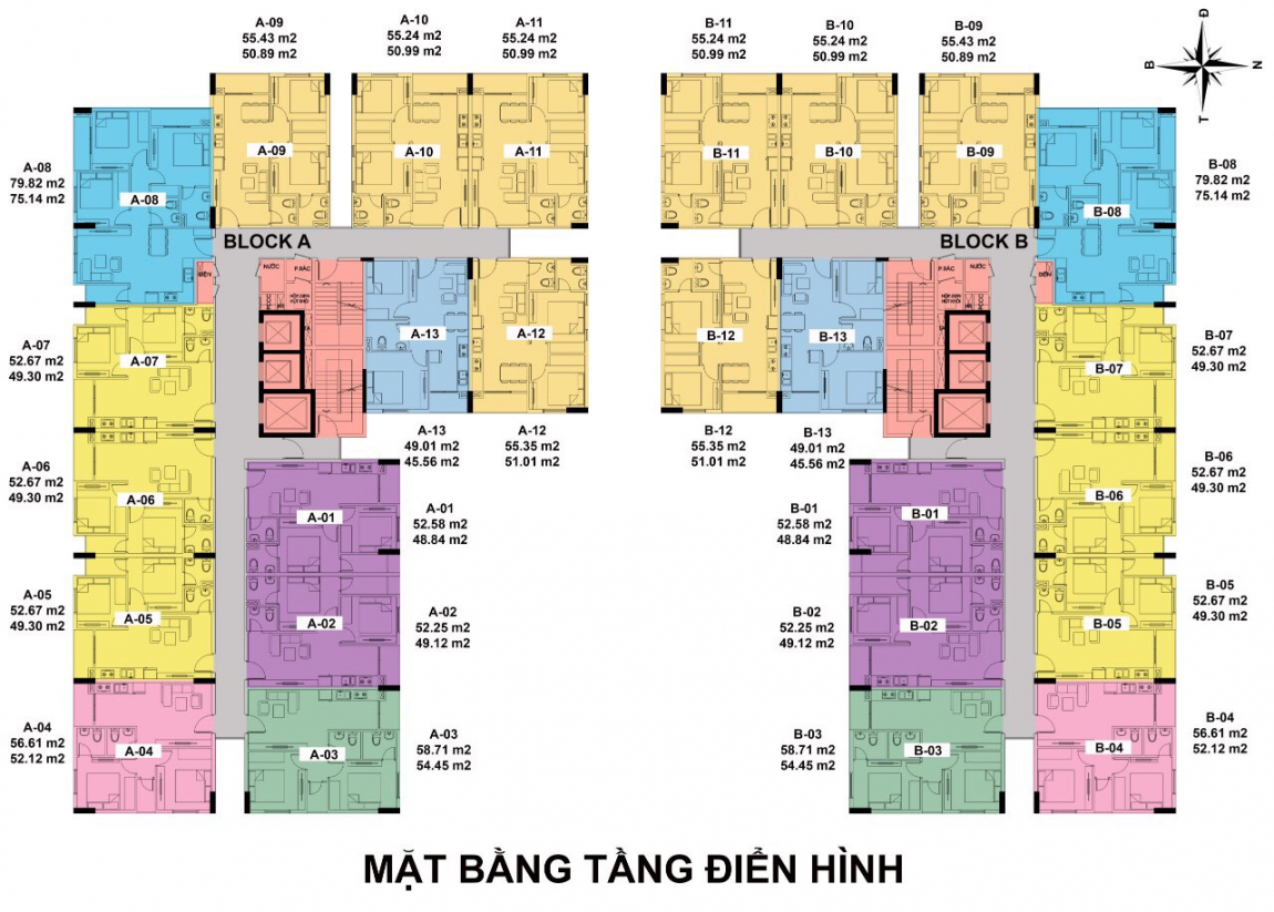 mặt bằng tổng thể căn hộ Stown phúc an 2