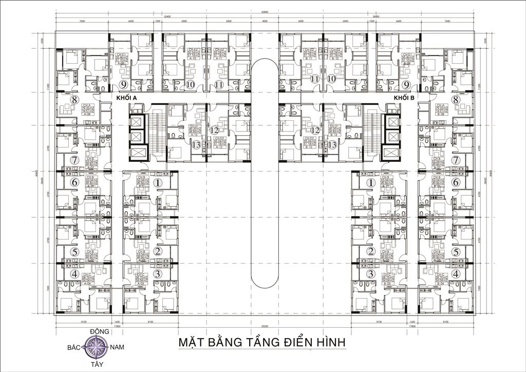 mặt bằng tổng thể căn hộ Stown phúc an 1