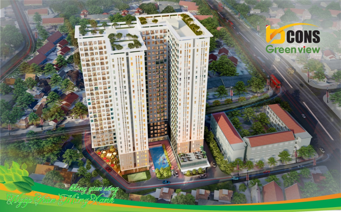 Phối cảnh tổng thể căn hộ Bcons Green View