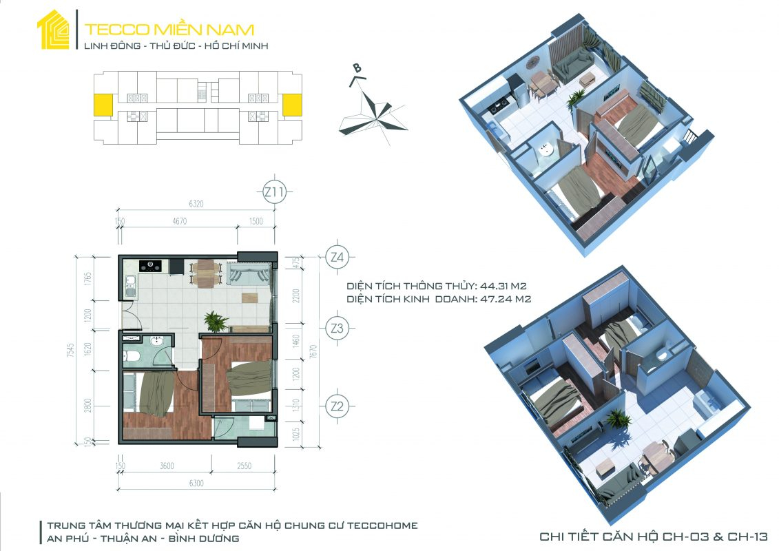 thiết kế căn hộ tecco home bình dương 5