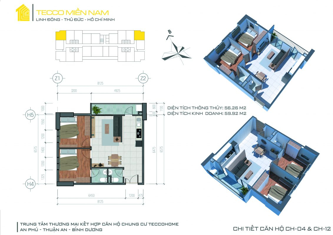 thiết kế căn hộ tecco home bình dương 6