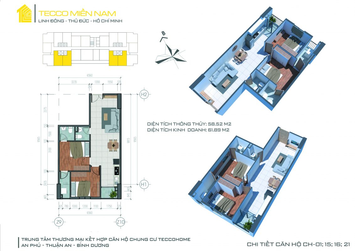 thiết kế căn hộ tecco home bình dương 3