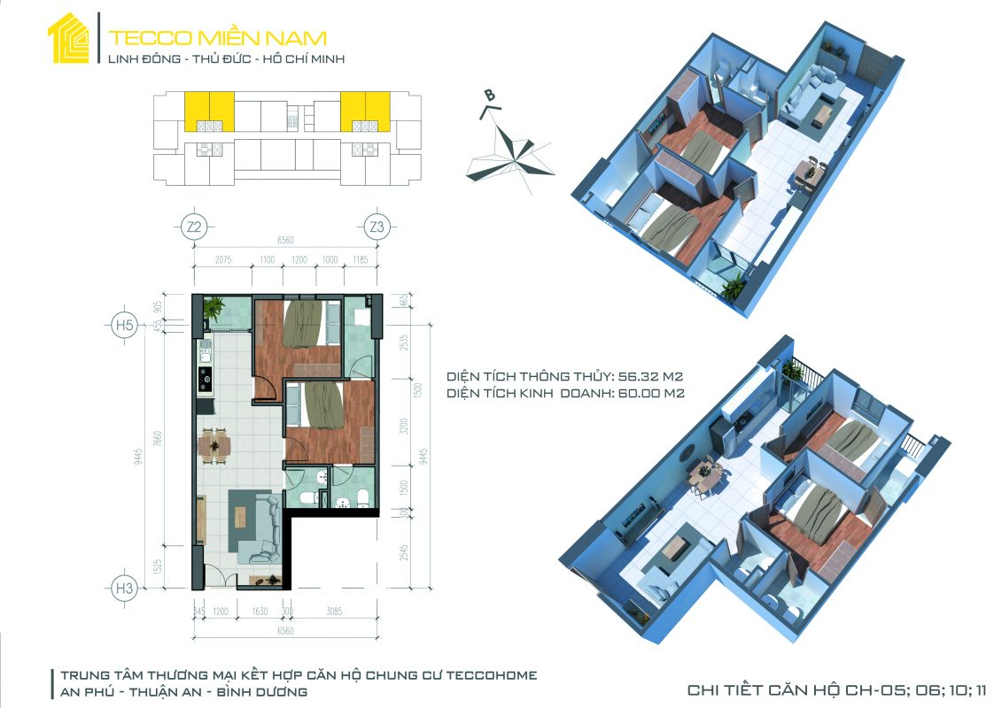 thiết kế căn hộ tecco home bình dương 7