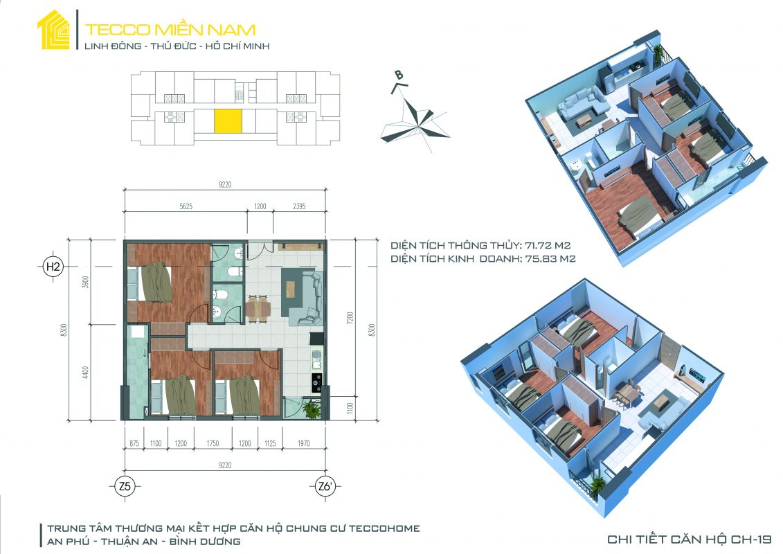 thiết kế căn hộ tecco home bình dương 11