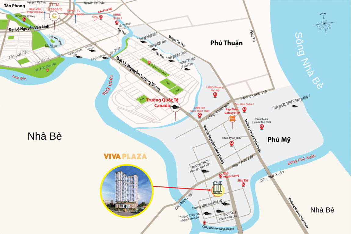 Vị trí dự án căn hộ Viva Plaza Quận 7