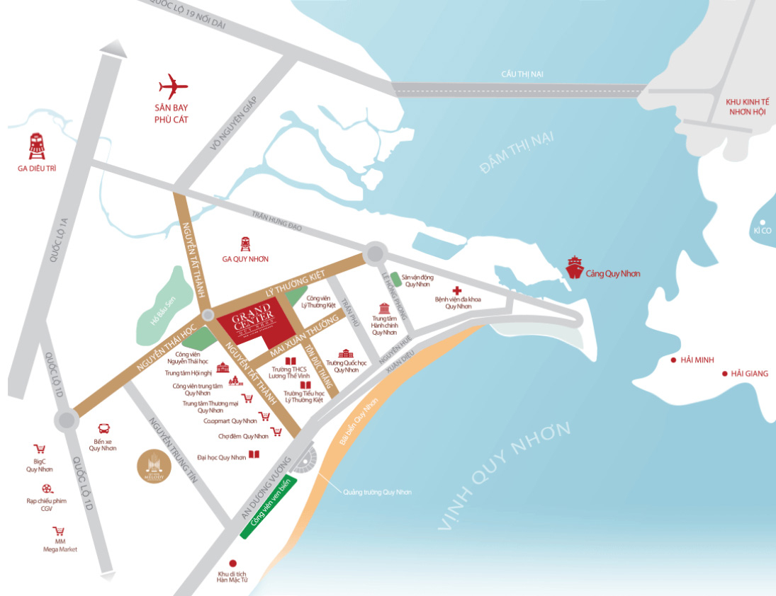 Bản đồ vị trí dự án Grand Center Quy Nhơn